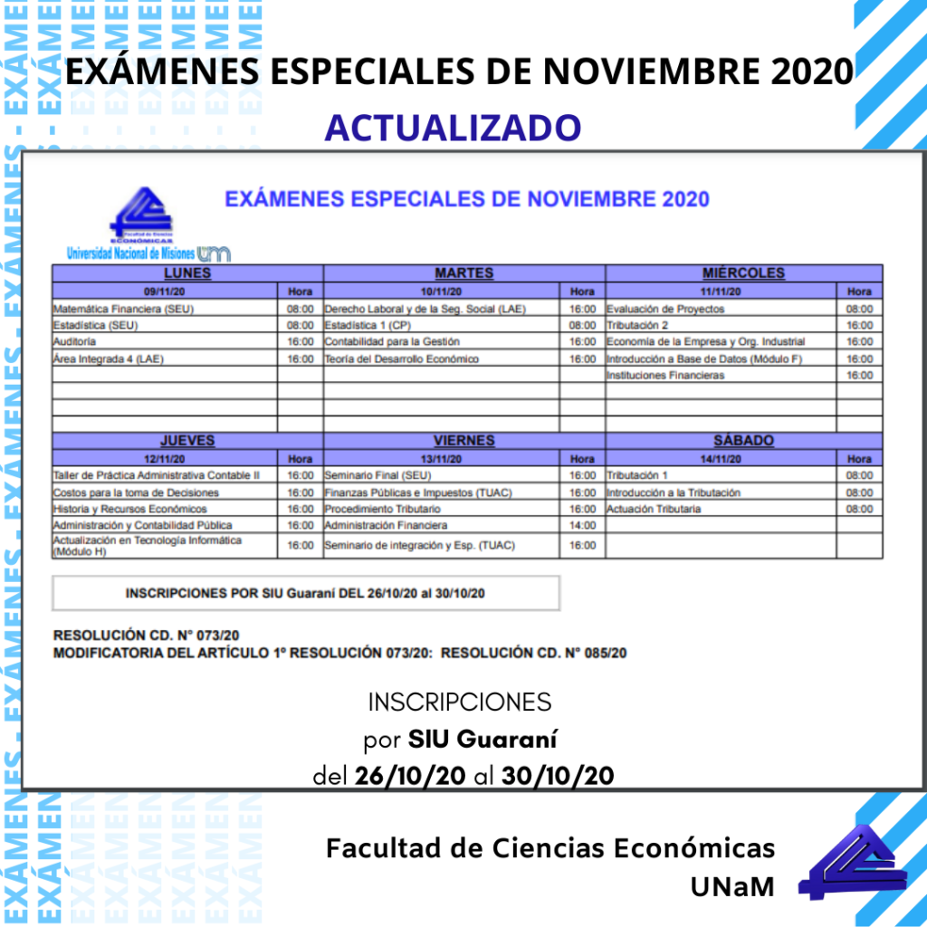 examenes noviembre fce unam